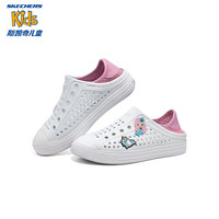 斯凯奇 儿童鞋一脚蹬包头凉鞋夏季男女洞洞鞋中大童沙滩鞋308310L 女童/白色/WHT 35