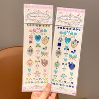  歌米诺 舞台演出表演 儿童舞台演出化妆贴+绿色珍珠宝石+蓝色珍珠宝石