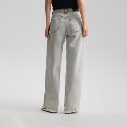 Lee 26春夏新品430超A阔腿牛仔裤浅灰色女牛仔裤