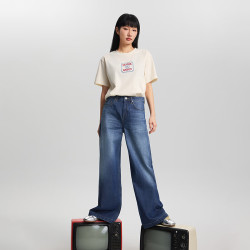 Lee 宽松A型 女士阔腿牛仔裤