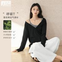  DUIBAI/对白 莱赛尔宽松罩衫 女士T恤