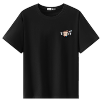  Semir/森马 纯棉毛绒立体刺绣 女士短袖T恤 黑色90001 2XL