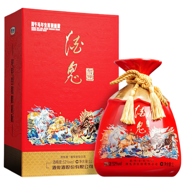 酒鬼 兔年限定 52度馥郁香型白酒 1000mL 礼盒装
