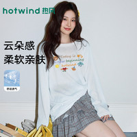 热风 长袖罩衫女2026新款夏季时尚薄款小个子宽松圆领t恤