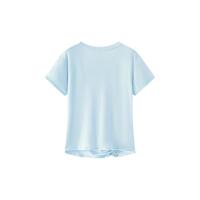  Semir/森马 短款抽绳褶皱 女士短袖T恤 冰蓝A81510 2XL