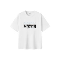  Semir/森马 趣味斑驳印花 男士短袖T恤 M 漂白10007