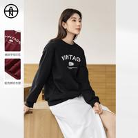 DUIBAI 春秋多色可选古着字母印花圆领女式卫衣