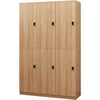  ZHONGWEI/中伟 YG-123 感应锁 更衣柜  木质六门更衣柜浅胡桃色 5层
