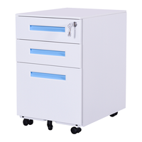  ZHONGWEI/中伟 钢制桌下抽屉柜  长390mm;宽500mm;高600mm 【蓝色拉手】三抽 3层