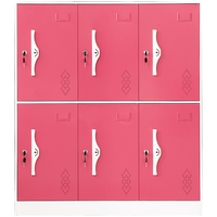  ZHONGWEI/中伟 GYGL-60 钢制铁皮 六门更衣柜  六门粉色 3层