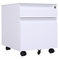  钱柜 多功能 钢制文件活动柜 抽屉柜 带锁  白鹅颈二抽活动柜 2层