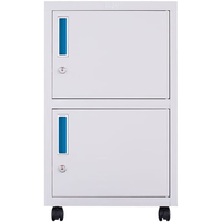  钱柜 带锁 文件柜 轮  长420mm;宽390mm;高700mm 700竖双门钥匙锁 2层