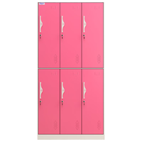  ZHONGWEI/中伟 GYG-6 拆装 六门更衣柜 门锁  六门更衣柜粉色 2层