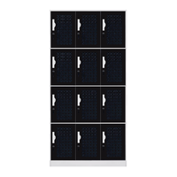  ZHONGWEI/中伟 钢制铁皮柜  十二门 黑色 4层