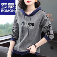  ROMON/罗蒙 宽松大码 女士连帽卫衣