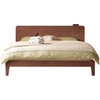  YESWOOD/源氏木语 高靠背 实木床 胡桃色高铺床1.8*2.0米|不含床垫