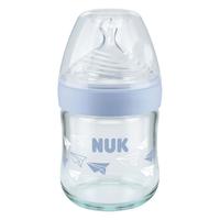 NUK 超宽口径奶瓶带仿母乳硅胶奶瓶嘴120ml （0-6个月小号）（蓝色）