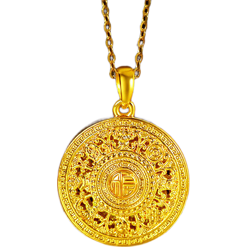 老庙黄金 八方来财 足金挂坠 约1.5g