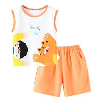  迷你木木屋 透气吸湿 儿童背心短裤套装