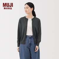 MUJI/無印良品 可水洗 女士羊毛开衫 深灰色 M (160/84A)