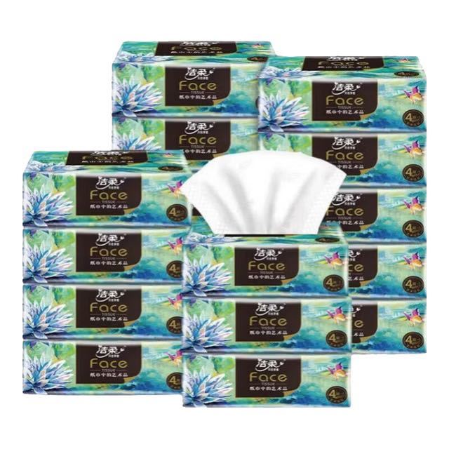 洁柔 艺术油画系列抽纸 4层80抽*16包/箱