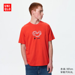 优衣库 男女装UT Disney x F1®印花T恤26春夏新款488131 15 珊瑚红色
