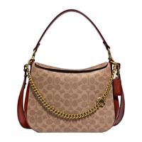 COACH 蔻驰 HOBO系列 女士斜挎手提包 89177 B4NQ4 棕黄色/锈色 中号