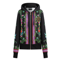  VERSACE JEANS COUTURE 植物滕蔓印花 女士连帽外套