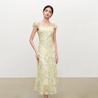 自巧 掐腰 女士连衣裙