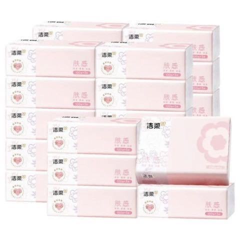 洁柔 亲柔肤感系列抽纸 3层100抽*24包/箱