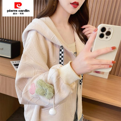 皮尔·卡丹 连帽外套女 杏色 M