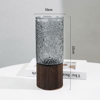  溥畔 高级感 玻璃花瓶 木托