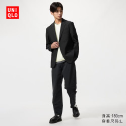 优衣库 482763 DRY-EX速干 黑色 L 男士休闲裤