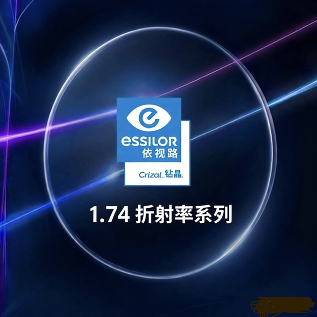 今日必买：依视路 钻晶膜洁 + 1.74折射率现片/定制*2片（原厂加工+任选框）