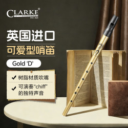 CLARKE 克拉克 D调 爱尔兰哨笛 六孔竖笛 金色（哨笛X1、指法表X1）