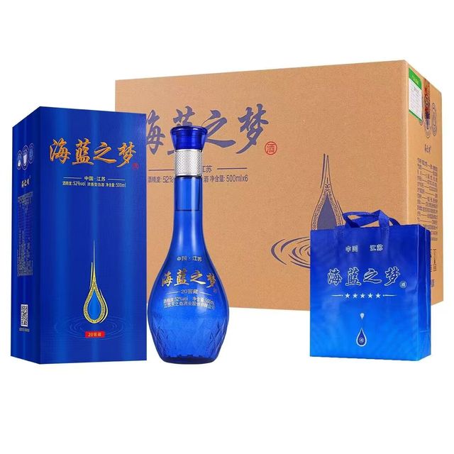 新洺 海蓝之梦 52度浓香型白酒 500mL*6瓶 