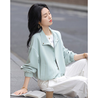  dme/德玛纳 高支高密珠地网眼 女士外套 浅豆绿色 M