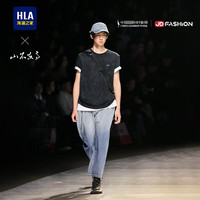  HLA/海澜之家 男士短袖T恤 2XL 185/100A 165~180斤 黑色花纹3X