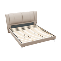  KUKA/顾家家居 抗菌 真皮双人床 齐边款-大麦白-赛弗功能皮1.5*2.0+小蛮腰