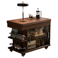  FA SA DI HOUSEHOLD/法莎蒂 折叠多功能小桌子 可移动推车 【黑色】可移动折叠小推车边几