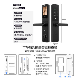 凯迪仕 V9 FVP 3D人脸识别 智能门锁