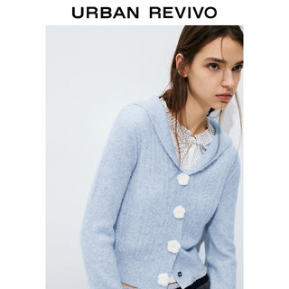  URBAN REVIVO 立体花朵 女士针织开衫