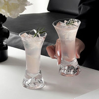 郦狼 收腰观山杯ins风水晶玻璃杯果汁杯香槟杯鸡尾酒杯冷饮杯TJ