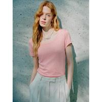 cocoon 可可尼高级桑蚕丝正肩T恤精致短袖上衣女轻奢春夏新黑色修身短袖