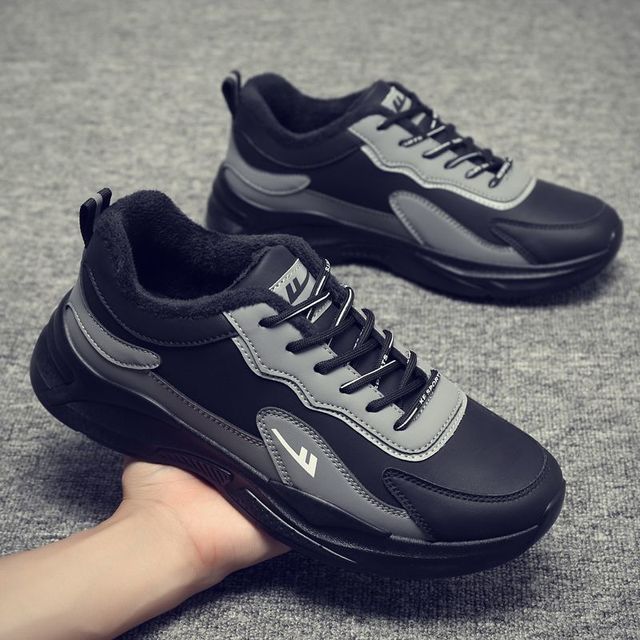 回力 男鞋2025冬季新款加绒保暖男士棉鞋皮面防水运动休闲跑步潮鞋