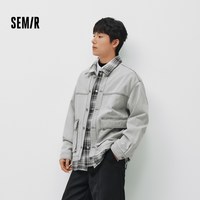 Semir/森马 拼接格纹 男士夹克