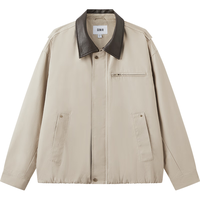 Semir/森马 复古领拼皮 男士夹克 卡其50601 L