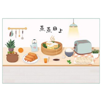 泰姆仕 防水阻燃 厨房防油贴纸 蒸蒸日上【60*90cm】