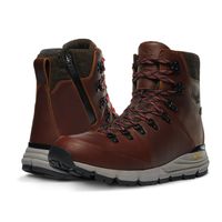 Danner 男式 Arctic 600 侧拉链 7 英寸 200G 防水登山靴, 棕色/红色