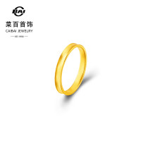 菜百首饰 黄金戒指 足金古法哑光凹面 3.06g 15号